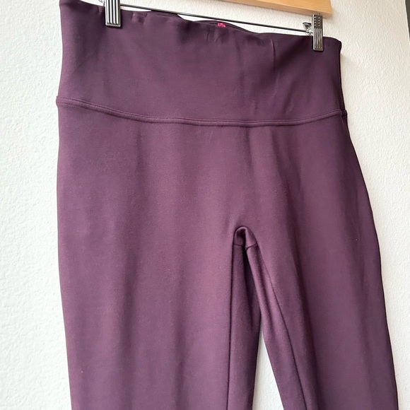 Spanx Ponte Ankle Legging Shapewear Contoured Waistband Burgundy Brandywine Sz L - Picture 4 of 14